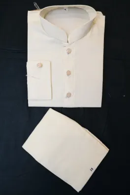 clothing boys casual wear stitched 2 piece cotton dar al fashion blend plain regular plain work cream size 18