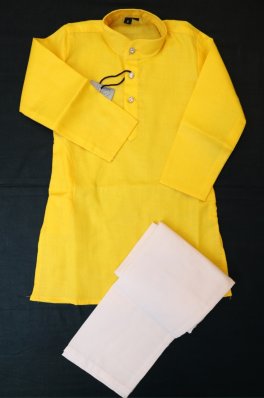 clothing boys casual wear stitched 2 piece cotton dar al fashion potpourri plain regular plain work yellow