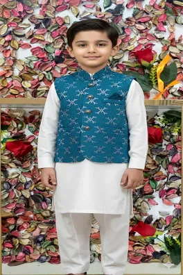 Dar-Al-Fashion WaistCoat Stitched Jamawar