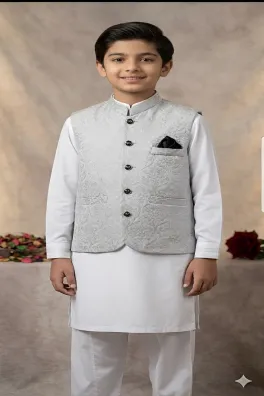 Dar-Al-Fashion WaistCoat Stitched Jamawar