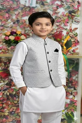 Dar-Al-Fashion WaistCoat Stitched Jamawar