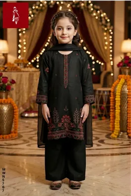 Dar-Al-Fashion 3-Piece Stitched Cotton
