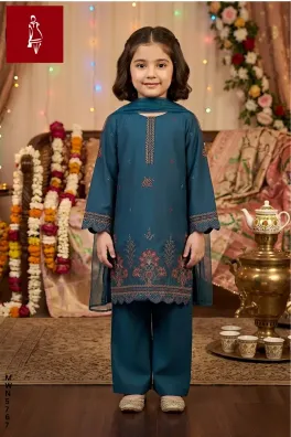 Dar-Al-Fashion 3-Piece Stitched Cotton