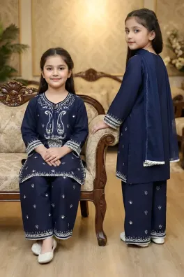 Dar-Al-Fashion 3-Piece Stitched Cotton