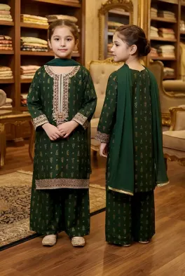 Dar-Al-Fashion 3-Piece Stitched Cotton