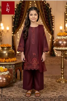 Dar-Al-Fashion 3-Piece Stitched Cotton