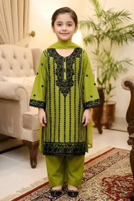 Dar-Al-Fashion 3-Piece Stitched Cotton