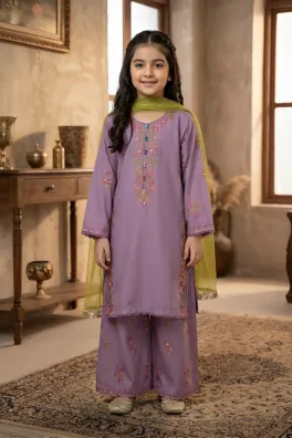 Dar-Al-Fashion 3-Piece Stitched Cotton