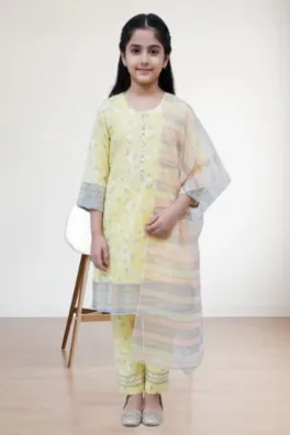 Dar-Al-Fashion 3-Piece Stitched Cotton