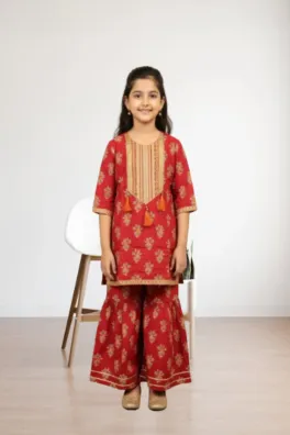 Dar-Al-Fashion Gharara-Shirts Stitched Cotton