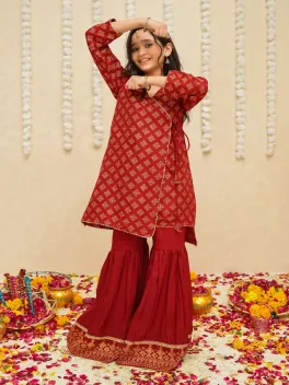 Dar-Al-Fashion Gharara-Shirts Stitched Cotton