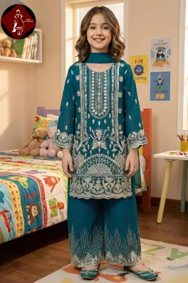 Dar-Al-Fashion 3-Piece Stitched Chiffon