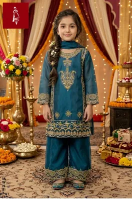 Dar-Al-Fashion 3-Piece Stitched Organza