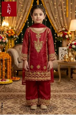 Dar-Al-Fashion 3-Piece Stitched Organza