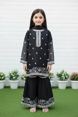 Dar-Al-Fashion Garara-Pant Stitched Semi-Pure-Chiffon