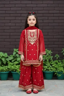 Dar-Al-Fashion Garara-Pant Stitched Semi-Pure-Chiffon