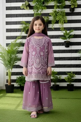 Dar-Al-Fashion Garara-Pant Stitched Semi-Pure-Chiffon