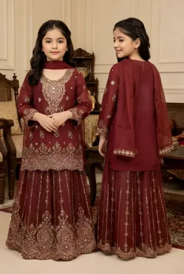 Dar-Al-Fashion Lehenga Stitched Semi-Pure-Chiffon