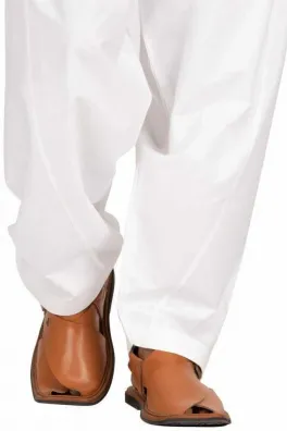 clothing men casual wear stitched shalwar cotton dar al fashion potpourri plain regular plain work cream small