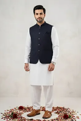 Dar-Al-Fashion WaistCoat Stitched Jamawar