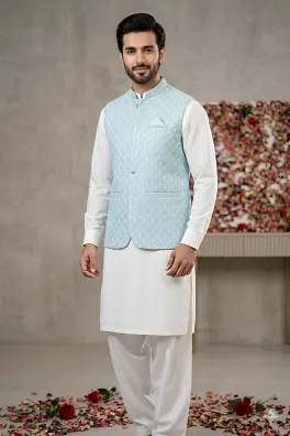 Dar-Al-Fashion WaistCoat Stitched Jamawar