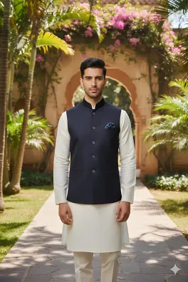 Dar-Al-Fashion WaistCoat Stitched Jamawar