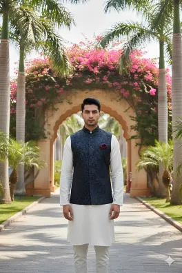 Dar-Al-Fashion WaistCoat Stitched Jamawar