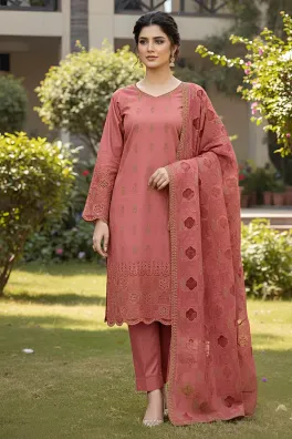 Dar-Al-Fashion 3-Piece Un-stitched Cotton