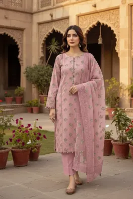 Dar-Al-Fashion 3-Piece Un-stitched Cotton