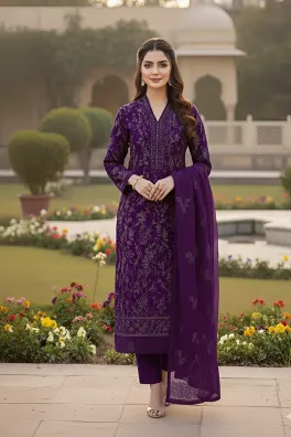 Dar-Al-Fashion 3-Piece Un-stitched Cotton