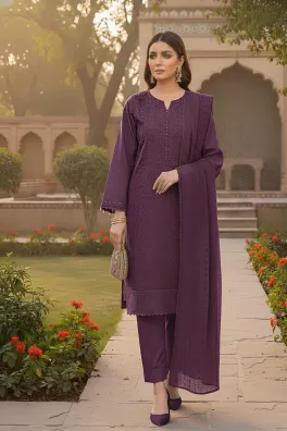 Dar-Al-Fashion 3-Piece Un-stitched Cotton