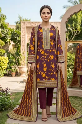 Dar-Al-Fashion 3-Piece Un-stitched Lawn