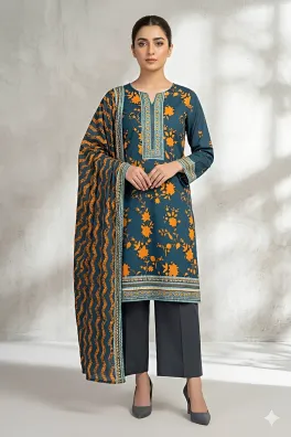 Dar-Al-Fashion 3-Piece Un-stitched Lawn