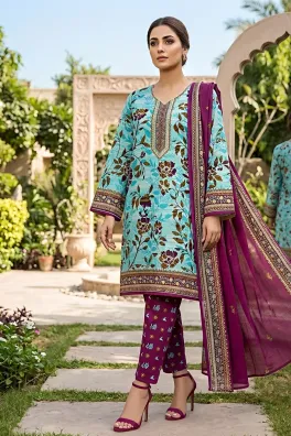 Dar-Al-Fashion 3-Piece Un-stitched Lawn