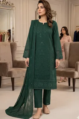 Dar-Al-Fashion 3-Piece Stitched Cotton