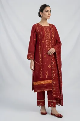 Dar-Al-Fashion 3-Piece Stitched Cotton