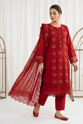 Dar-Al-Fashion 3-Piece Stitched Cotton