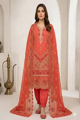 Dar-Al-Fashion 3-Piece Stitched Cotton