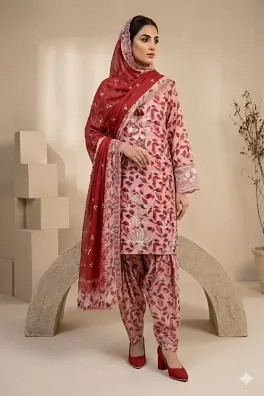 Dar-Al-Fashion 3-Piece Stitched Cotton