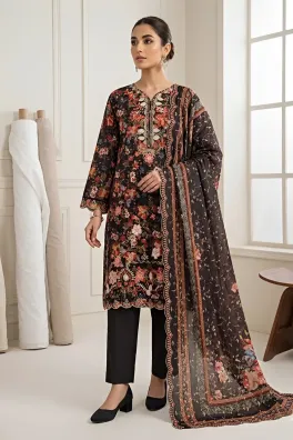 Dar-Al-Fashion 3-Piece Stitched Cotton