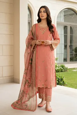 Dar-Al-Fashion 3-Piece Stitched Cotton