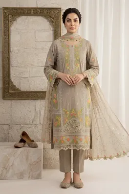 Dar-Al-Fashion 3-Piece Stitched Cotton