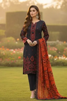 Dar-Al-Fashion 3-Piece Stitched Cotton