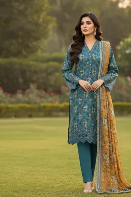 Dar-Al-Fashion 3-Piece Stitched Cotton
