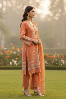 Dar-Al-Fashion 3-Piece Stitched Cotton