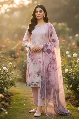 Dar-Al-Fashion 3-Piece Stitched Cotton