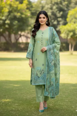 Dar-Al-Fashion 3-Piece Stitched Jacquard