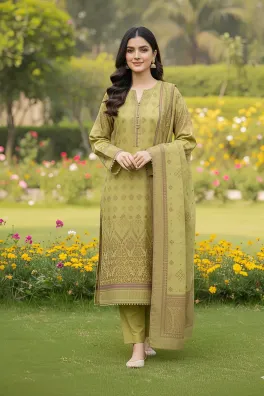 Dar-Al-Fashion 3-Piece Stitched Jacquard