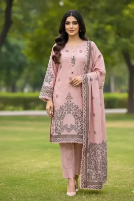 Dar-Al-Fashion 3-Piece Stitched Jacquard
