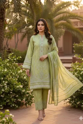 Dar-Al-Fashion 3-Piece Stitched Lawn